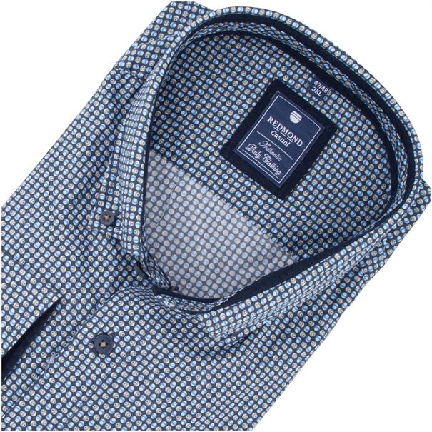 REDMOND gemustertes Freizeithemd blau