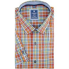 REDMOND halbarm Freizeithemd orange
