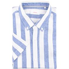 S.OLIVER halbarm Freizeithemd blau