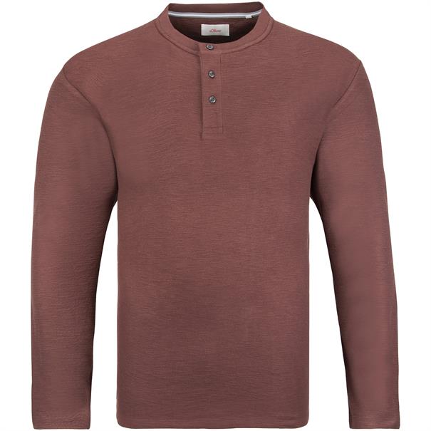 S.OLIVER langarm Henley-T-Shirt bordeaux