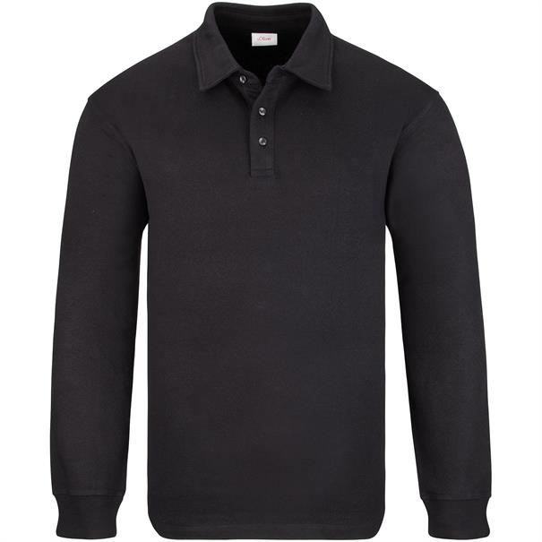 S.OLIVER langarm Polo schwarz