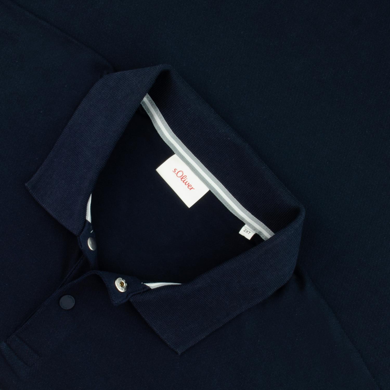 S.OLIVER Poloshirt dunkelblau - EXTRA kaufen Übergrößen in lang Herrenmode