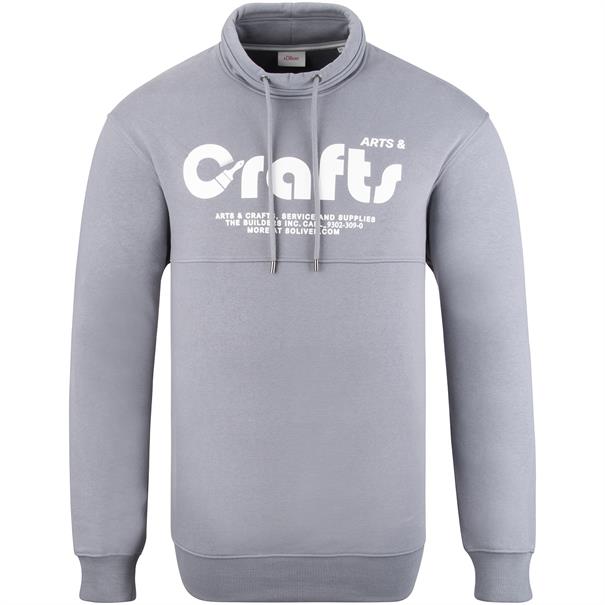 S.OLIVER Schalkragen-Sweatshirt grau