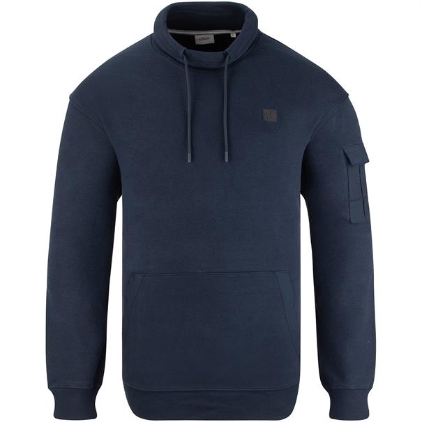 S.OLIVER Schalkragen-Sweatshirt marine