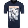 S.OLIVER T-Shirt aus Baumwoll-Flammgarn dunkelblau