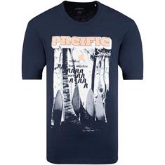S.OLIVER T-Shirt aus Baumwoll-Flammgarn dunkelblau