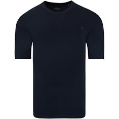 S.OLIVER T-Shirt aus Baumwoll-Flammgarn dunkelblau