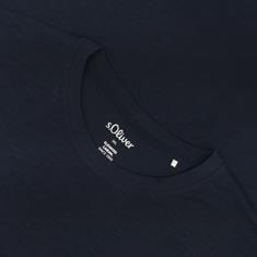 S.OLIVER T-Shirt aus Baumwoll-Flammgarn dunkelblau