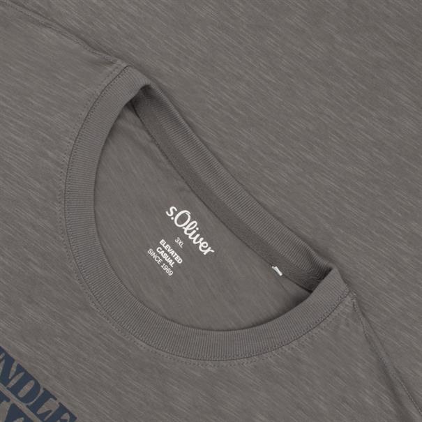S.OLIVER T-Shirt aus Baumwoll-Flammgarn grau
