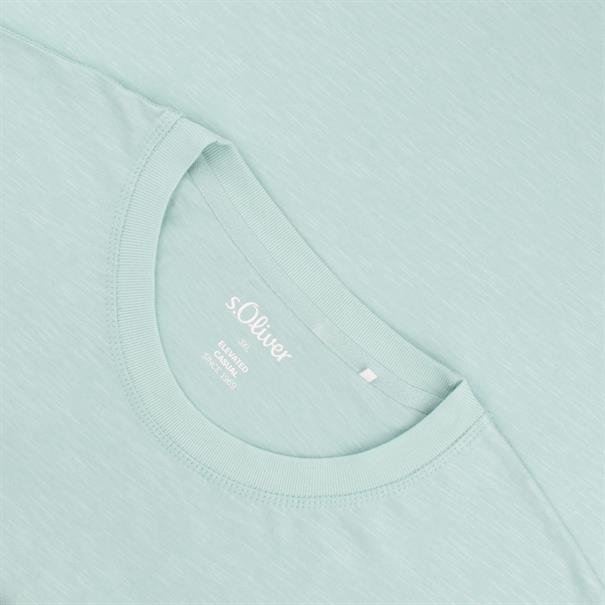 S.OLIVER T-Shirt aus Baumwoll-Flammgarn mint