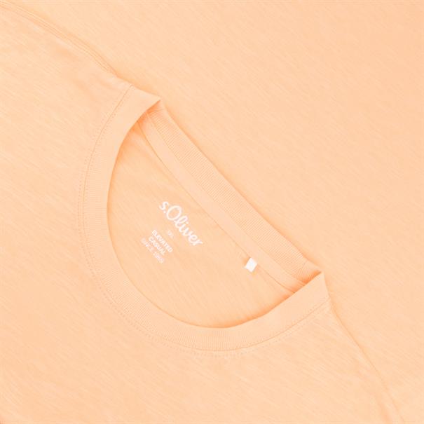 S.OLIVER T-Shirt aus Baumwoll-Flammgarn orange