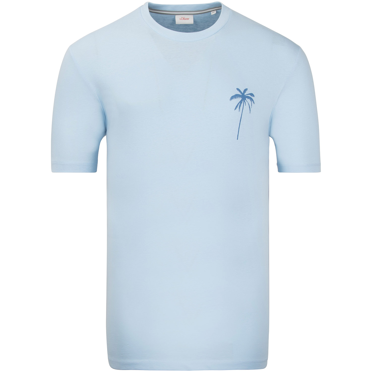 Übergrößen kaufen hellblau in S.OLIVER - T-Shirt lang Herrenmode EXTRA