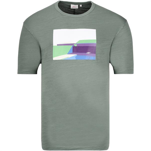 S.OLIVER T-Shirt grün-meliert