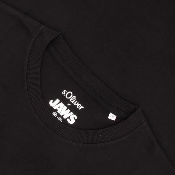 S.OLIVER T-Shirt "JAWS" - EXTRA lang schwarz
