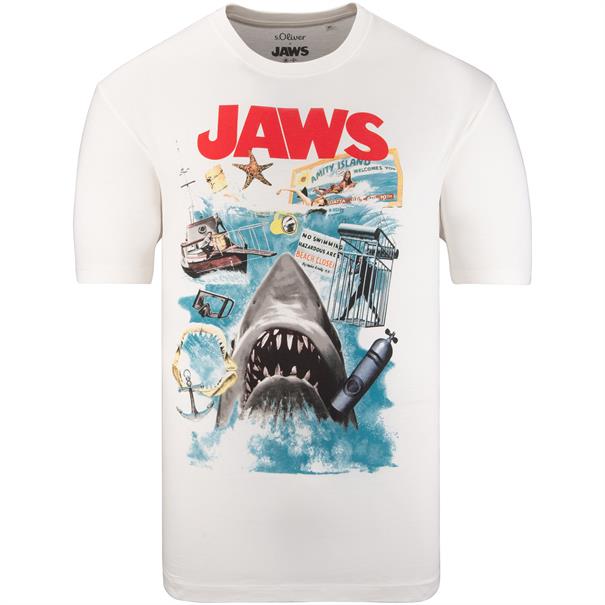 S.OLIVER T-Shirt "JAWS" weiß