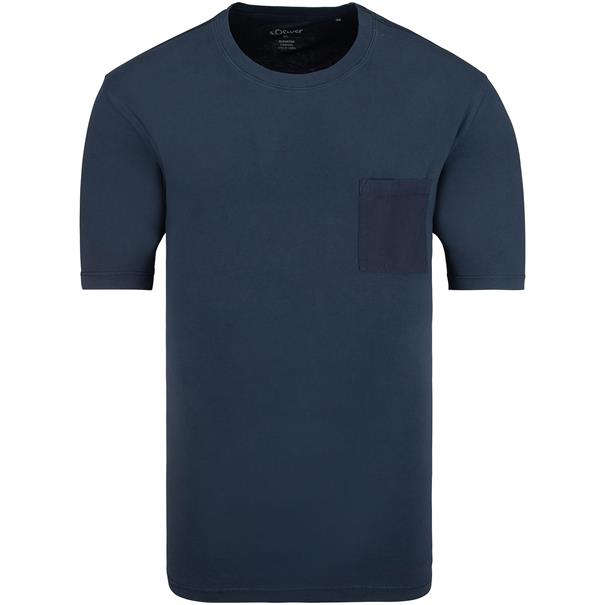 S.OLIVER T-Shirt mit Brusttasche dunkelblau