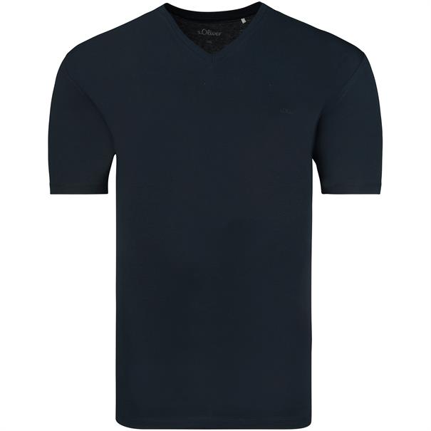 S.OLIVER T-Shirt mit V-Ausschnitt marine