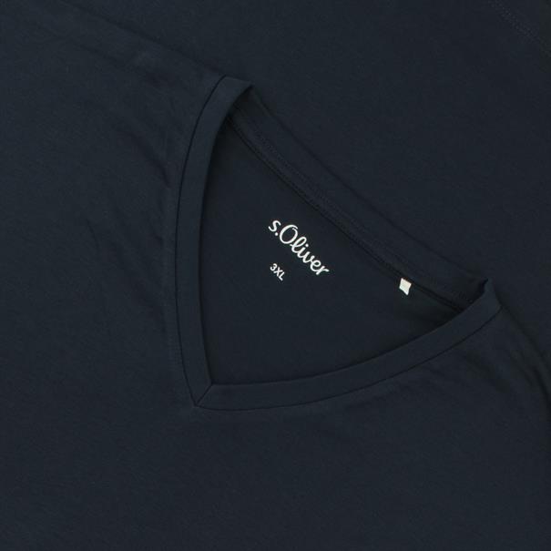 S.OLIVER T-Shirt mit V-Ausschnitt marine