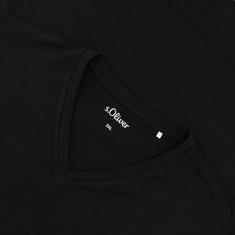 S.OLIVER T-Shirt mit V-Ausschnitt schwarz