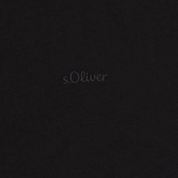 S.OLIVER T-Shirt mit V-Ausschnitt schwarz