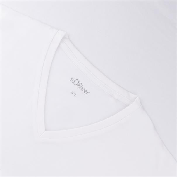 S.OLIVER T-Shirt mit V-Ausschnitt weiß