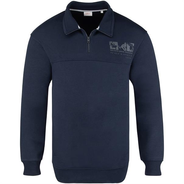 S.OLIVER Troyer-Sweatshirt dunkelblau