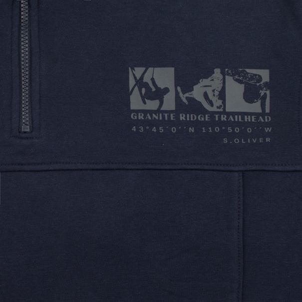S.OLIVER Troyer-Sweatshirt dunkelblau