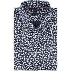 TOMMY HILFIGER halbarm Freizeithemd dunkelblau