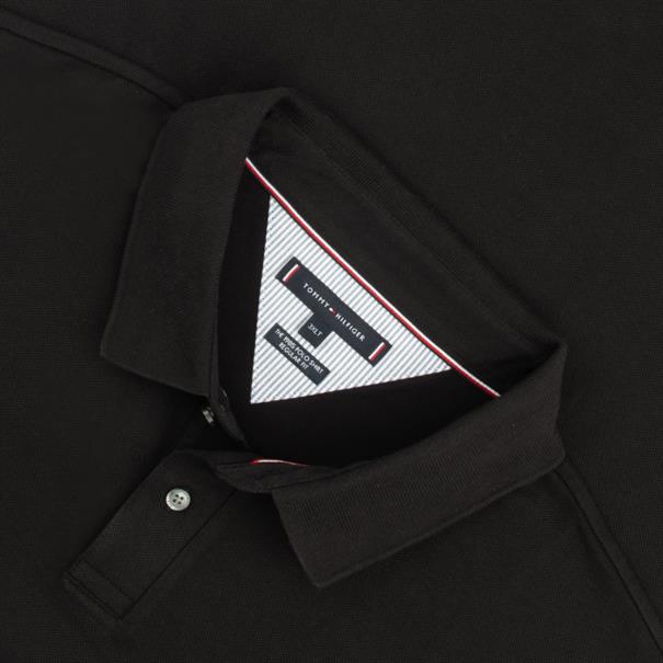TOMMY HILFIGER halbarm Poloshirt schwarz