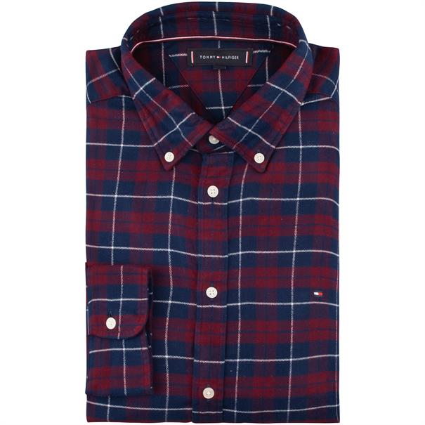 TOMMY HILFIGER kariertes Freizeithemd bordeaux