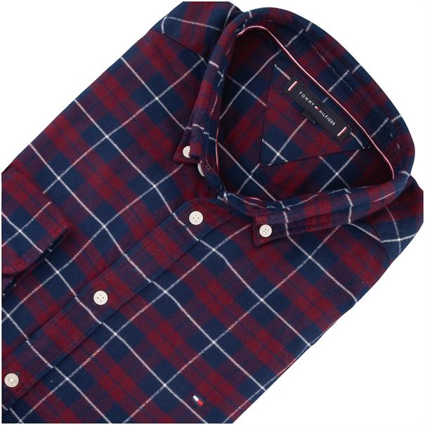 TOMMY HILFIGER kariertes Freizeithemd bordeaux
