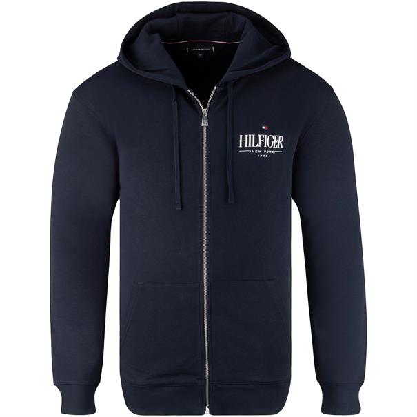 TOMMY HILFIGER Sweatjacke mit Kapuze dunkelblau
