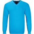 TOMMY HILFIGER V-Pullover mittelblau