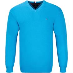 TOMMY HILFIGER V-Pullover mittelblau