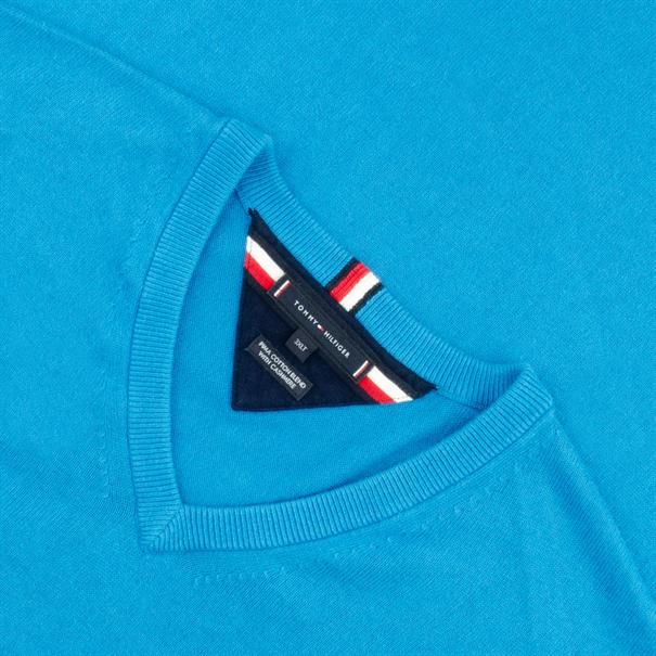 TOMMY HILFIGER V-Pullover mittelblau